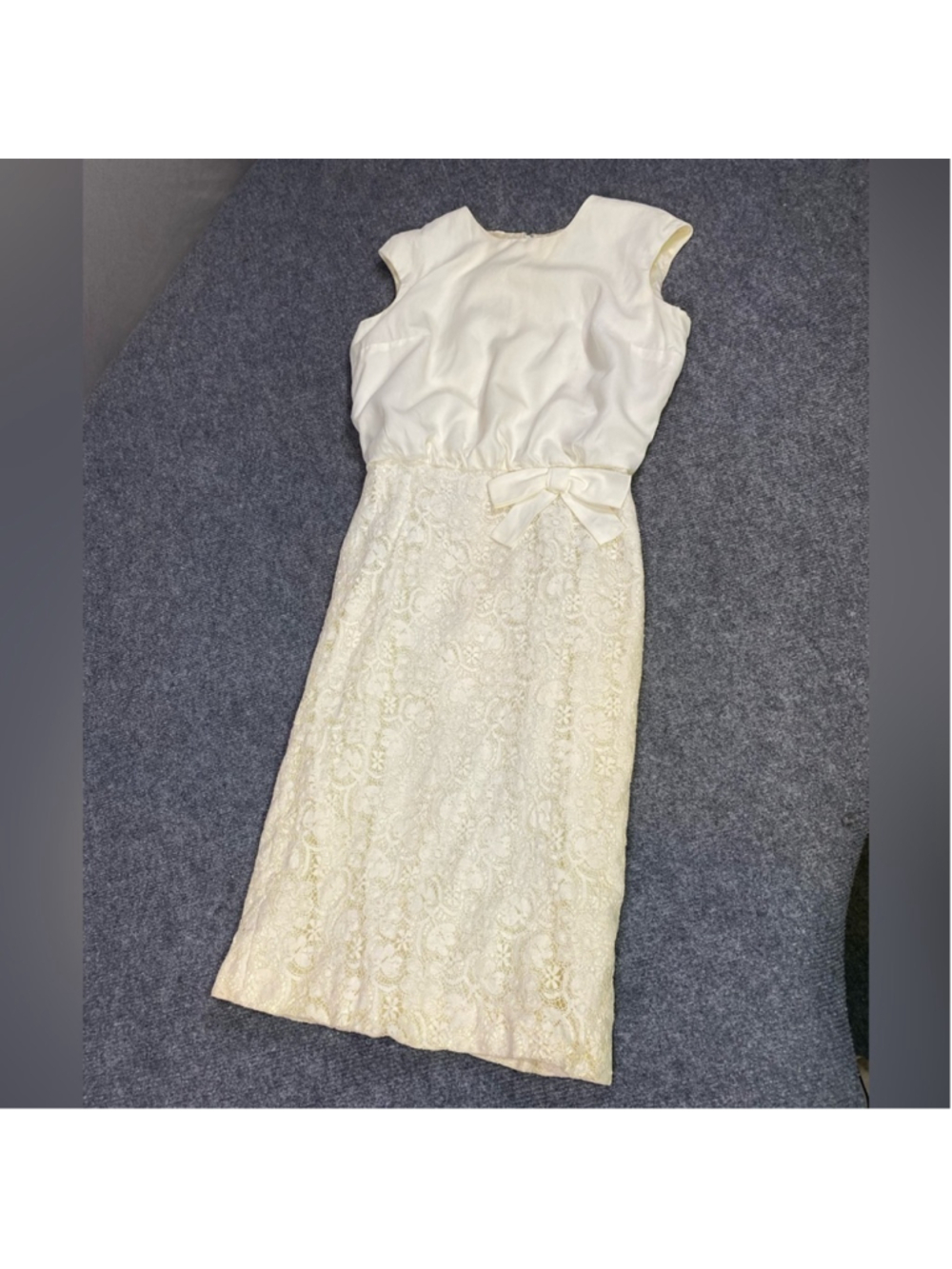 Vintage 60s Dress Set Women 4 D’Allaird’s Floral Lace Mod Dolly Girl Cream - Picture 10 of 16
